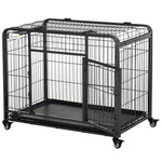 Pet Supplies-Metal Dog Crate, Heavy Duty Dog Crate, Folding Dog Kennel with Removable Tray & 4 Wheels, Gray - Outdoor Style Company