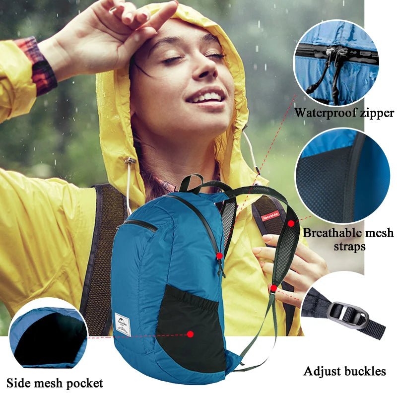 -Naturehike 18L Hiking Backpack Ultralight Foldable Waterproof Travel Bag - Outdoor Style Company