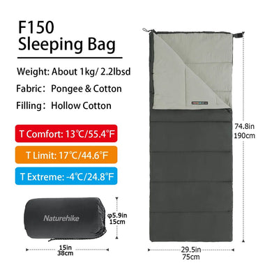 -Naturehike F150 Sleeping Bag Ultralight Summer Sleeping Bag - Outdoor Style Company
