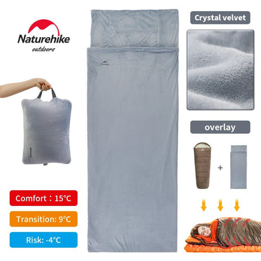 -Naturehike Thick Sleeping Bag Blanket Liner Coral Velvet - Outdoor Style Company