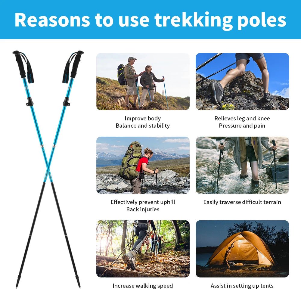 -Naturehike Trekking Poles Collapsible & Folding Lightweight Walking Sticks - Outdoor Style Company