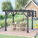 Outdoor and Garden-Outdoor 12'x10' Pergola Gazebo, 100% Wood Pergola Suitable for Patio, Deck, Garden, Gazebo, Perfect for BBQs, Parties, Picnics, Black - Outdoor Style Company