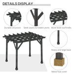 Outdoor and Garden-Outdoor 12'x10' Pergola Gazebo, 100% Wood Pergola Suitable for Patio, Deck, Garden, Gazebo, Perfect for BBQs, Parties, Picnics, Black - Outdoor Style Company