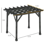 Outdoor and Garden-Outdoor 12'x10' Pergola Gazebo, 100% Wood Pergola Suitable for Patio, Deck, Garden, Gazebo, Perfect for BBQs, Parties, Picnics, Black - Outdoor Style Company