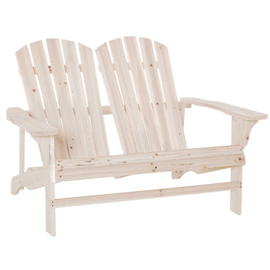 Outdoor and Garden-Outdoor Adirondack Chair, Wooden Loveseat Bench, Lounger Armchair with Flat Back for Garden, Deck, Patio, Fire Pit, Natural - Outdoor Style Company