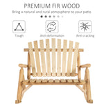 Outdoor and Garden-Outdoor Adirondack Rocking Chair with Log Slatted Design, 2-Seat Patio Wooden Rocker Loveseat with High Back for Lawn, Burlywood - Outdoor Style Company