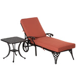 Outdoor and Garden-Outdoor Aluminum Padded Lounge Chair with Adjustable Backrest, - Outdoor Style Company