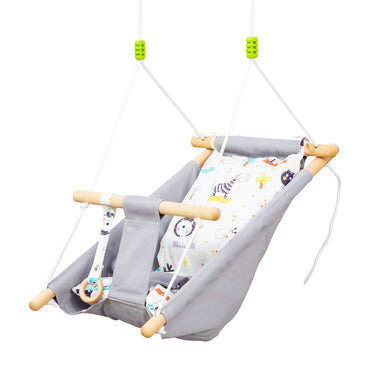 Outdoor and Garden-Outdoor Baby Swing with 2 Cushions, Infant Chair Hanging Rope Max.176 Lbs, w/ Cotton Weave for Home Patio Lawn, 6 Months to 3 Years Old, Gray - Outdoor Style Company