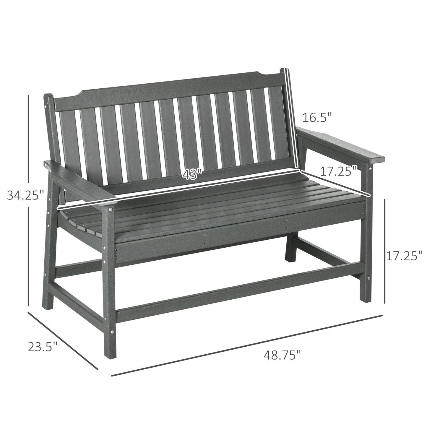 Outdoor and Garden-Outdoor Bench with Backrest and Armrests - Outdoor Style Company