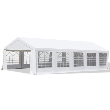 Outdoor and Garden-Outdoor Carport Canopy Heavy Duty Party/Wedding Tent with Removable Protective Sidewalls & Versatile Uses 32' x 16' Large - White - Outdoor Style Company