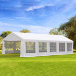 Outdoor and Garden-Outdoor Carport Canopy Heavy Duty Party/Wedding Tent with Removable Protective Sidewalls & Versatile Uses 32' x 16' Large - White - Outdoor Style Company