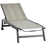 Outdoor and Garden-Outdoor Chaise Lounge Chair, Waterproof Rattan Wicker Pool Furniture with 5-Level Reclining Adjustable Backrest & Wheels for Beach - Outdoor Style Company