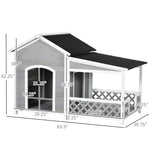 Outdoor and Garden-Outdoor Dog House with Porch, Cabin Style with Asphalt Roof, Doors and Shutter Window, for Medium or Large Size Dog - Outdoor Style Company