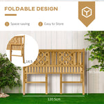 Outdoor and Garden-Outdoor Foldable Garden Bench, 2-Seater Patio Wooden Bench - Outdoor Style Company