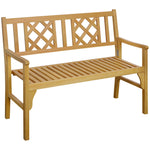 Outdoor and Garden-Outdoor Foldable Garden Bench, 2-Seater Patio Wooden Bench - Outdoor Style Company