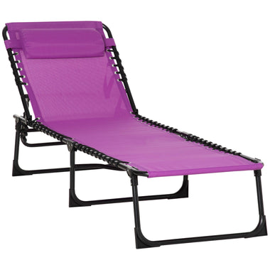 Outdoor and Garden-Outdoor Folding Chaise Lounge Chair Portable Lightweight Reclining Garden Sun Lounger with 4-Position Adjustable Backrest for Patio, Purple - Outdoor Style Company