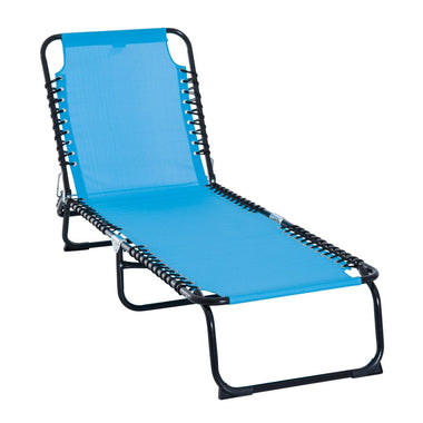 Outdoor and Garden-Outdoor Folding Chaise Lounge Chair Portable Lightweight Reclining Sun Lounger with 4-Position Adjustable Backrest for Poolside, Light Blue - Outdoor Style Company