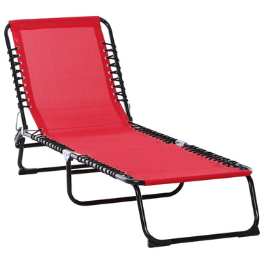 Outdoor and Garden-Outdoor Folding Patio Lounge Chair Portable Reclining Garden Sun Chaise Lounger with 4-Position Adjustable Backrest for Patio, Deck, Wine Red - Outdoor Style Company