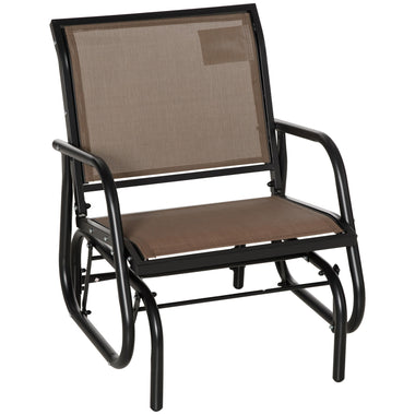 Outdoor and Garden-Outdoor Glider with Breathable Mesh Fabric, Curved Armrests and Steel Frame - Outdoor Style Company