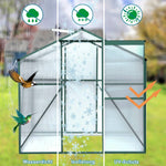 Greenhouses-Outdoor Green House Polycarbonate Walk-in Garden Greenhouse with Adjustable Roof Vent and Rain Gutter 6 x 6 x 6.8 FT - Outdoor Style Company