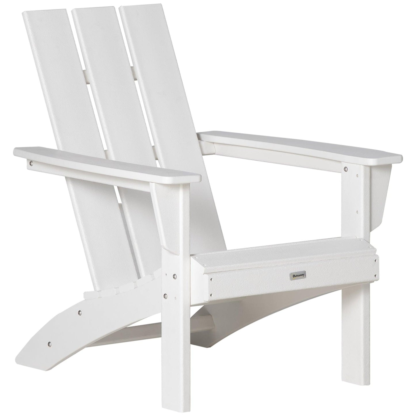 Outdoor and Garden-Outdoor HDPE Adirondack Chair, Plastic Deck Lounger with High Back and Wide Seat, White - Outdoor Style Company