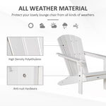 Outdoor and Garden-Outdoor HDPE Adirondack Deck Chair, Plastic Lounger with Cup Holder, High Back and Wide Seat, White - Outdoor Style Company