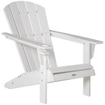 Outdoor and Garden-Outdoor HDPE Adirondack Deck Chair, Plastic Lounger with Cup Holder, High Back and Wide Seat, White - Outdoor Style Company