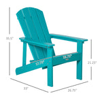 Outdoor and Garden-Outdoor HDPE Adirondack Deck Chair,Plastic Lounger with High Back and Wide Seat, Turquoise - Outdoor Style Company