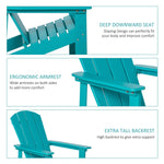 Outdoor and Garden-Outdoor HDPE Adirondack Deck Chair,Plastic Lounger with High Back and Wide Seat, Turquoise - Outdoor Style Company