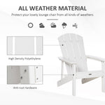 Outdoor and Garden-Outdoor HDPE Adirondack Deck Chair,Plastic Lounger with High Back and Wide Seat, White - Outdoor Style Company