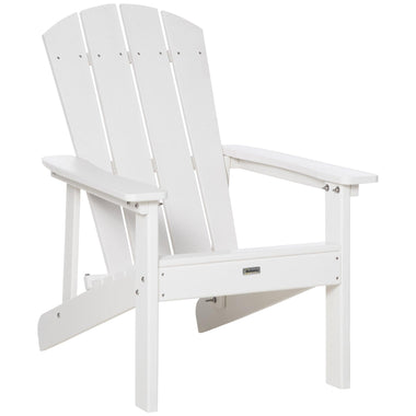 Outdoor and Garden-Outdoor HDPE Adirondack Deck Chair,Plastic Lounger with High Back and Wide Seat, White - Outdoor Style Company
