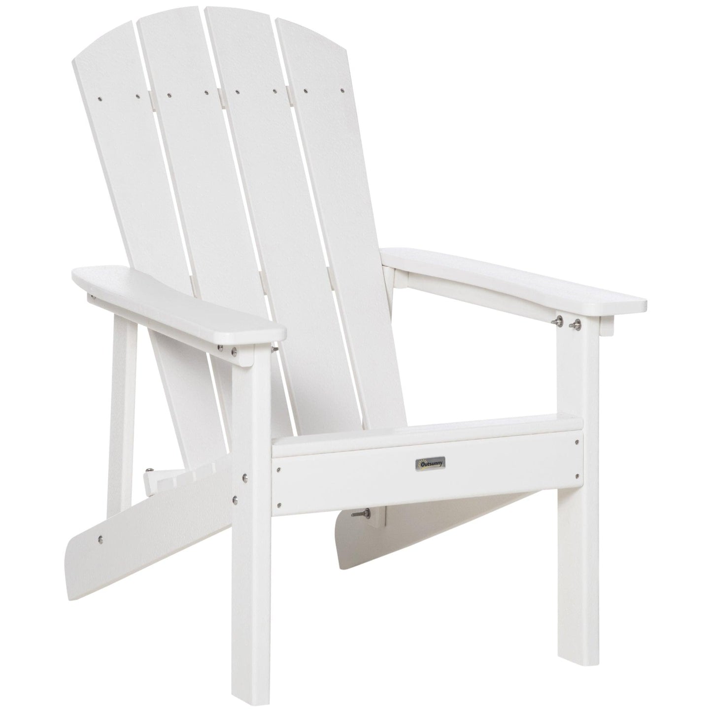 Outdoor and Garden-Outdoor HDPE Adirondack Deck Chair,Plastic Lounger with High Back and Wide Seat, White - Outdoor Style Company