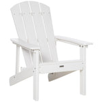 Outdoor and Garden-Outdoor HDPE Adirondack Deck Chair,Plastic Lounger with High Back and Wide Seat, White - Outdoor Style Company