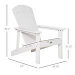 Outdoor and Garden-Outdoor HDPE Adirondack Deck Chair,Plastic Lounger with High Back and Wide Seat, White - Outdoor Style Company