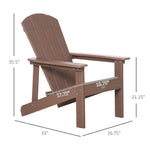 Outdoor and Garden-Outdoor HDPE Adirondack Deck Chair,Plastic Lounger with High Back and Wide Seat,Brown - Outdoor Style Company