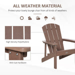 Outdoor and Garden-Outdoor HDPE Adirondack Deck Chair,Plastic Lounger with High Back and Wide Seat,Brown - Outdoor Style Company