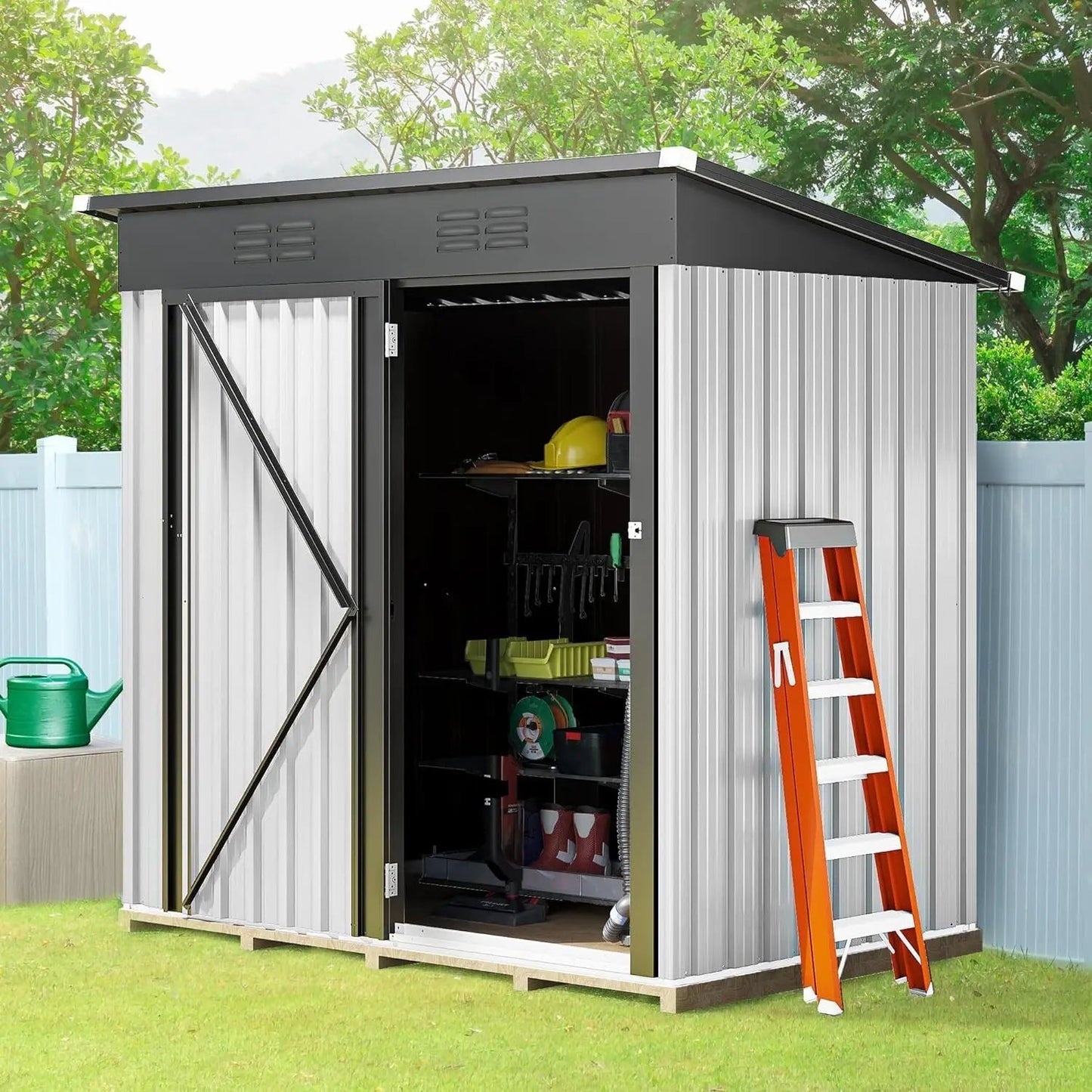 -Outdoor Metal Storage Shed for Backyard Garden tool shed - Outdoor Style Company