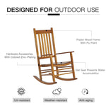 Outdoor and Garden-Outdoor Rocking Chair, Wooden Rustic High Back All Weather Rocker, Slatted for Indoor, Backyard & Patio, Natural - Outdoor Style Company