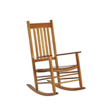 Outdoor and Garden-Outdoor Rocking Chair, Wooden Rustic High Back All Weather Rocker, Slatted for Indoor, Backyard & Patio, Natural - Outdoor Style Company