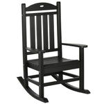 Outdoor and Garden-Outdoor Rocking Chairs, Traditional Porch Rocker, Fade-Resistant HDPE Rocker Chair with Slatted Design for Outdoor & Indoor Use, Black - Outdoor Style Company