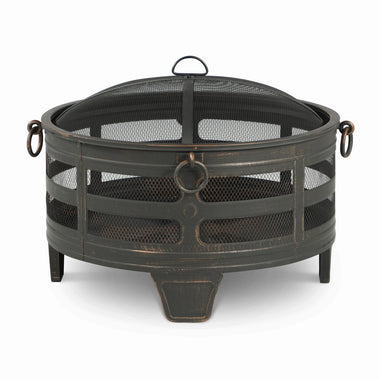 -Outdoor Round 21.6'' H x 26'' W Steel Wood Burning Firepit - Outdoor Style Company