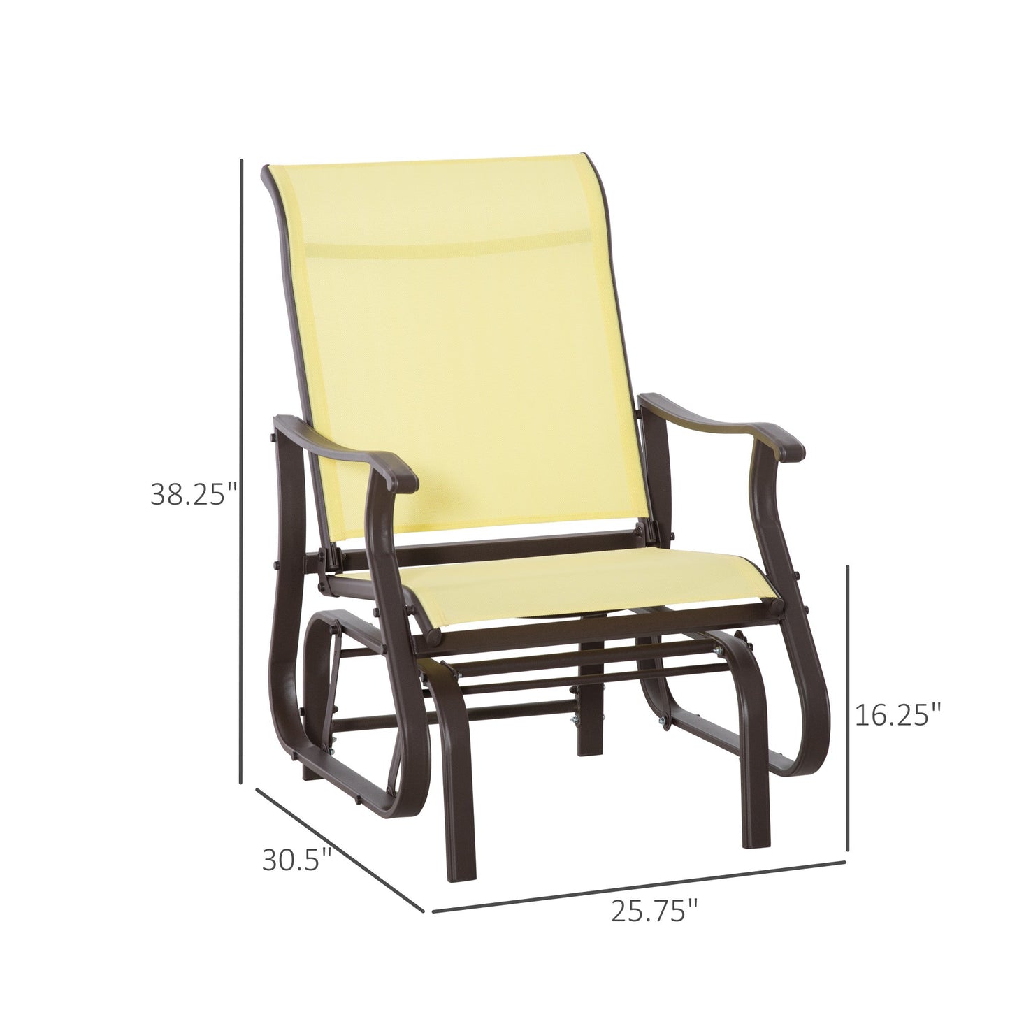 Outdoor and Garden-Outdoor Swing Glider Chair, Patio Mesh Rocking Chair with Steel Frame for Backyard, Garden and Porch, Beige - Outdoor Style Company