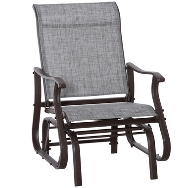 Outdoor and Garden-Outdoor Swing Glider Chair, Patio Mesh Rocking Chair with Steel Frame for Backyard, Garden and Porch, Grey - Outdoor Style Company