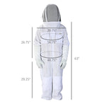 -Outsunny Beekeeping Suit with Ventilated Fencing Veil, Goatskin Gloves, Cotton Bee Suit Outfit Jacket for Backyard Beekeepers, XXL, Cream White - Outdoor Style Company