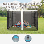-Outsunny Universal Replacement Mesh Sidewall Netting for 10' x 13' Gazebos and Canopy Tents with Zippers, (Sidewall Only) Black - Outdoor Style Company