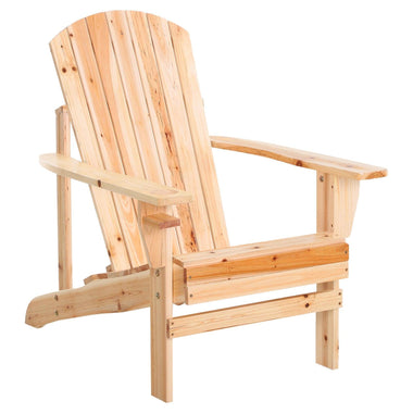 Outdoor and Garden-Oversized Adirondack Chair, Outdoor Fire Pit and Porch Seating, Classic Log Lounge for Backyard, Garden, Deck, Natural Wood - Outdoor Style Company