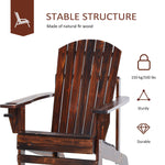 Outdoor and Garden-Oversized Adirondack Chair, Outdoor Fire Pit and Porch Seating, Classic Log Lounge w/ Built-in Cupholder for Patio, Lawn, Deck, Brown - Outdoor Style Company