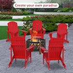 Outdoor and Garden-Oversized Adirondack Chair, Outdoor Fire Pit and Porch Seating, Classic Log Lounge w/ Built-in Cupholder for Patio, Lawn, Deck, Red - Outdoor Style Company