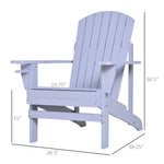 Outdoor and Garden-Oversized Adirondack Chair, Outdoor Fire Pit and Porch Seating, Classic Log Lounge w/ Built-in Cupholder for Patio, Lawn, Grey - Outdoor Style Company