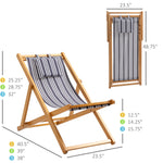 Outdoor and Garden-Patio Chaise Lounge Chair, Reclining Lounger, Folding Beach Chair with Adjustable Backrest for Deck, Beach and Poolside, Mixed Color - Outdoor Style Company